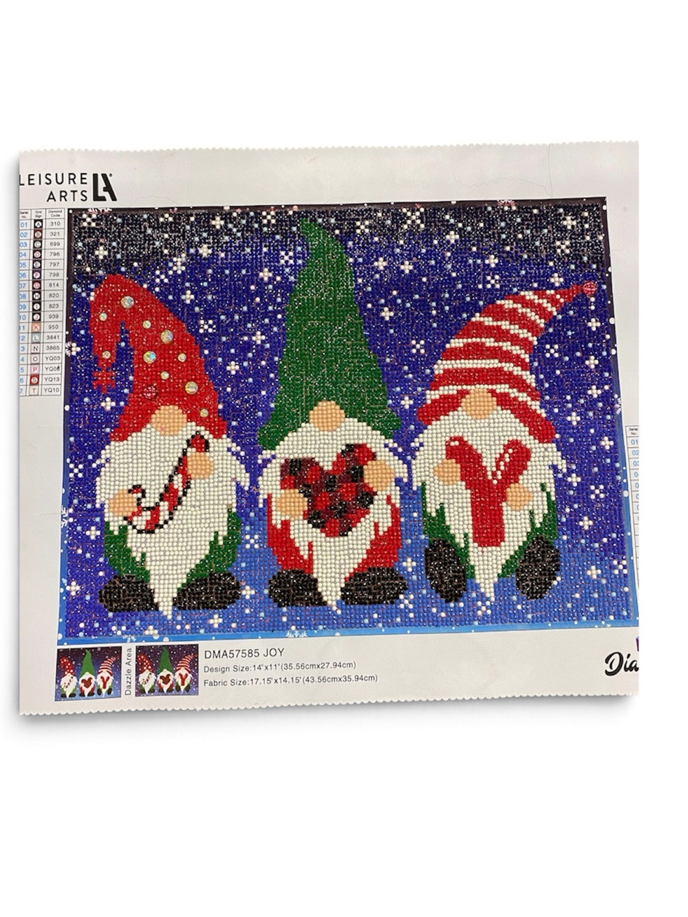 COMPLETED Diamond Dotz JOY Gnomes Christmas Art